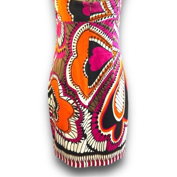 DAVID MEISTER Staples Floral Cocktail Dress Pink Orange Black & Taupe Sz 6 - Picture 9 of 12